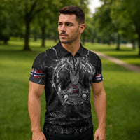 Personalized Norway Viking Zipper Polo Shirt Odin's Raven Legacy - Wonder Print Shop