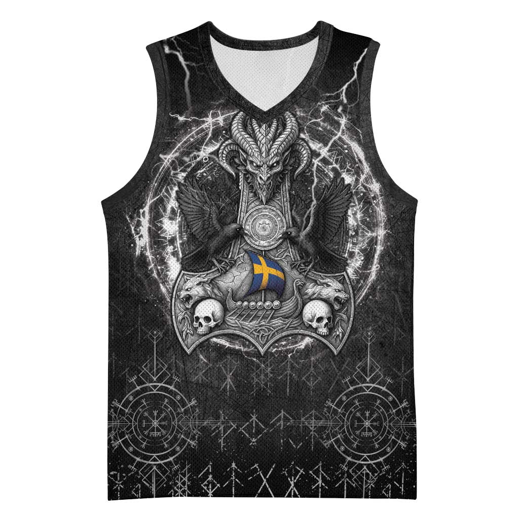 Personalized Sweden Viking Basketball Jersey Odin's Raven Legacy - Wonder Print Shop