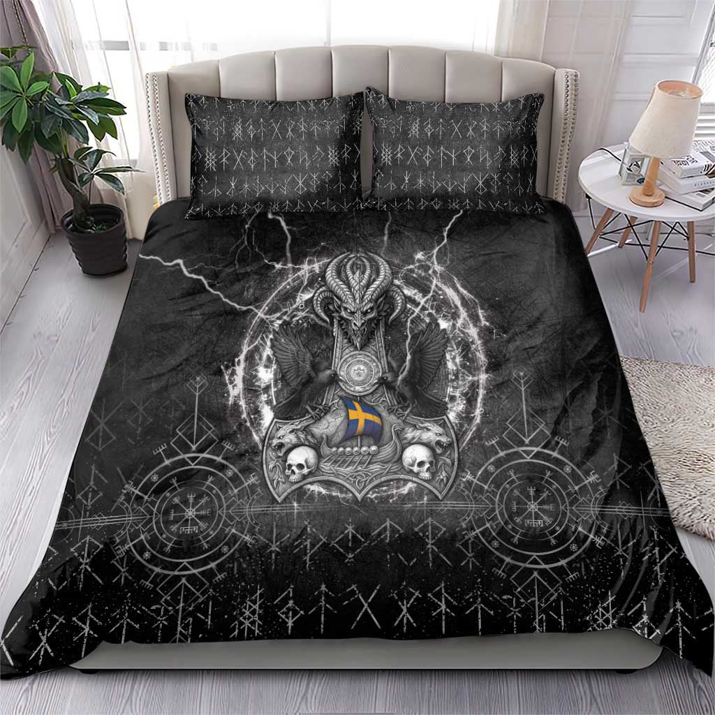 Sweden Viking Bedding Set Odin's Raven Legacy - Wonder Print Shop