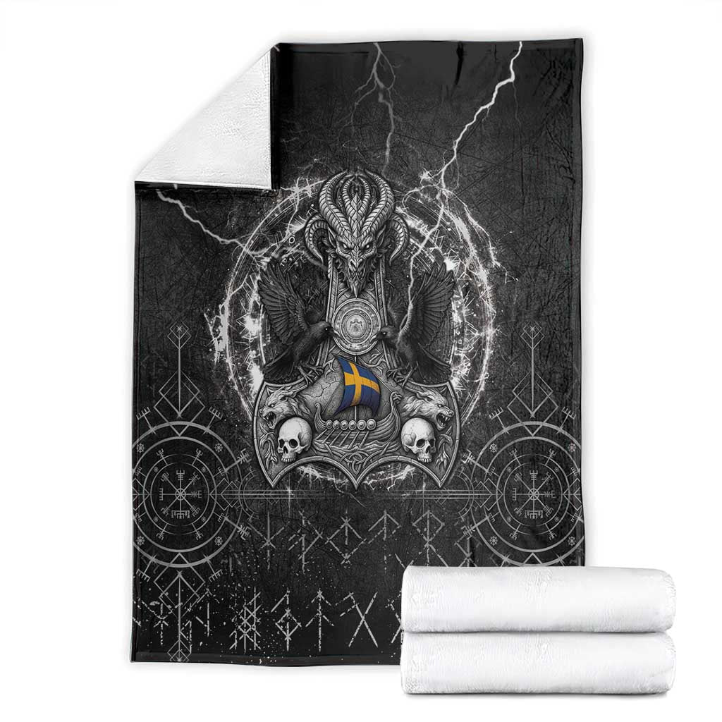 Sweden Viking Blanket Odin's Raven Legacy - Wonder Print Shop