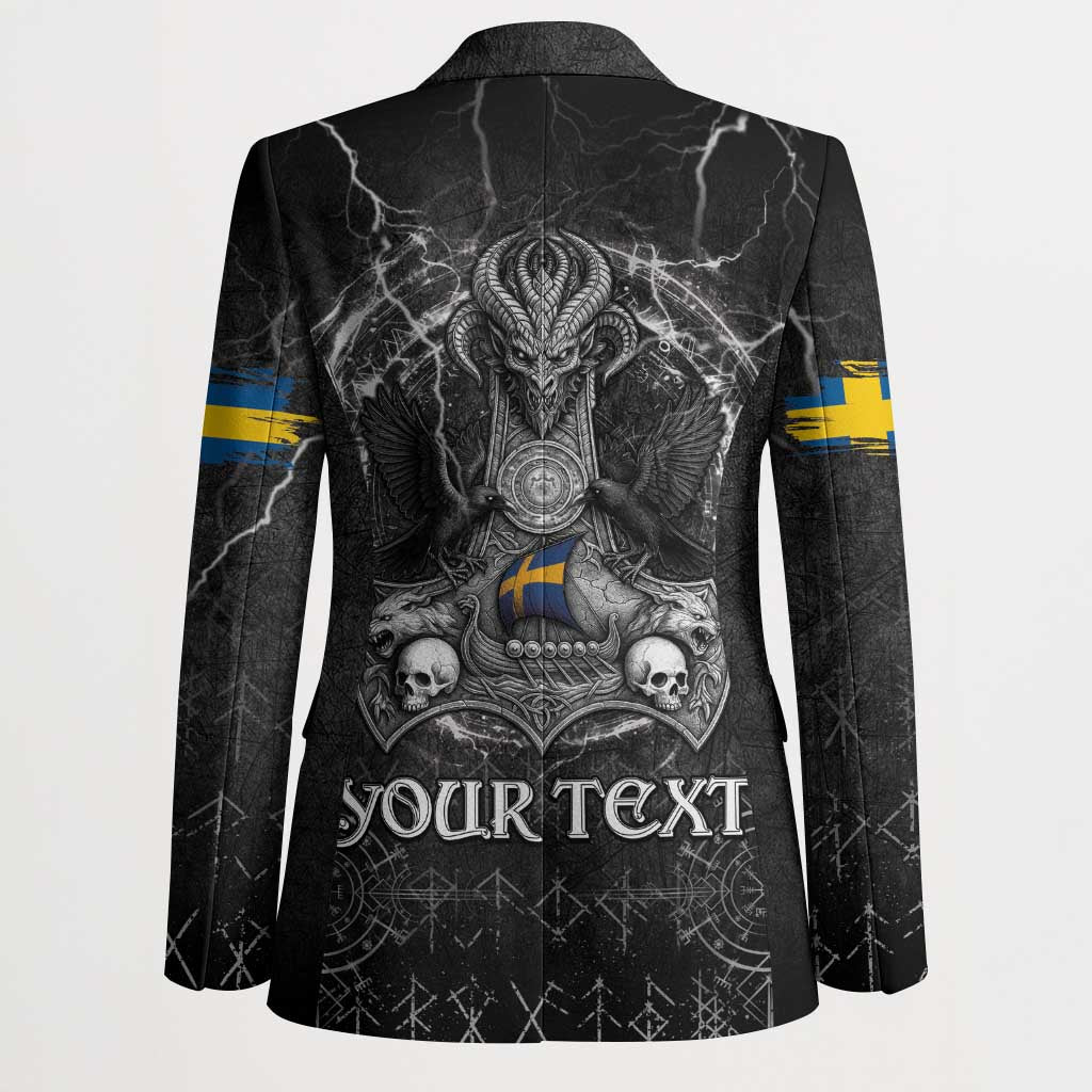 Personalized Sweden Viking Blazer Odin's Raven Legacy - Wonder Print Shop