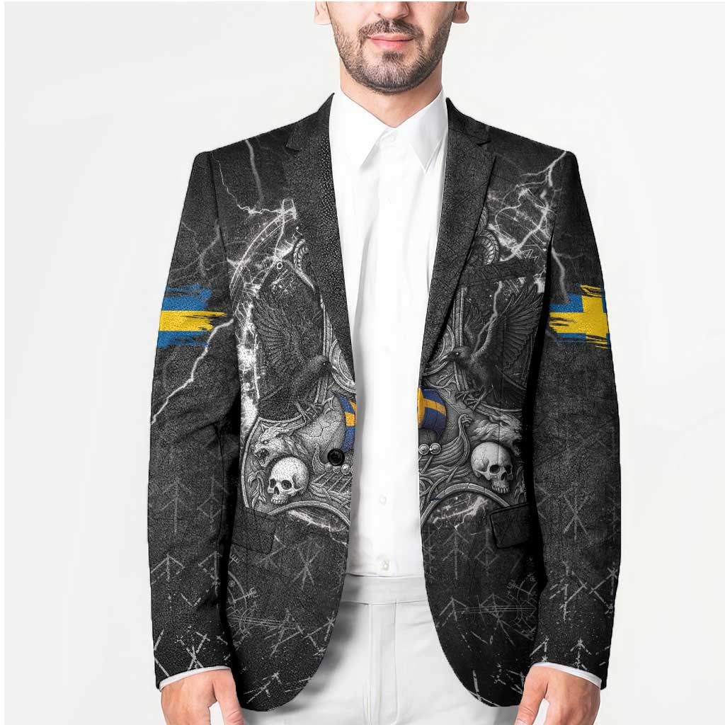 Personalized Sweden Viking Blazer Odin's Raven Legacy - Wonder Print Shop