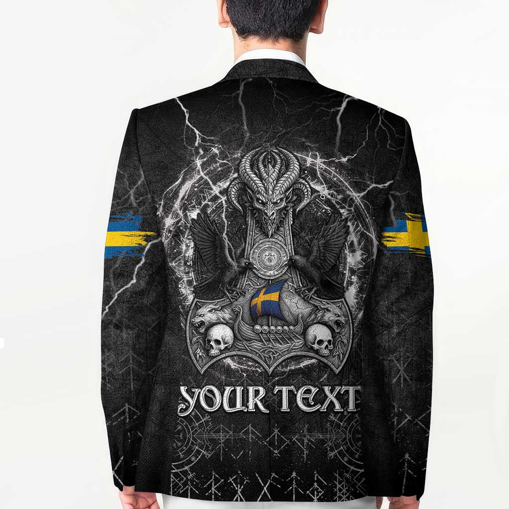 Personalized Sweden Viking Blazer Odin's Raven Legacy - Wonder Print Shop