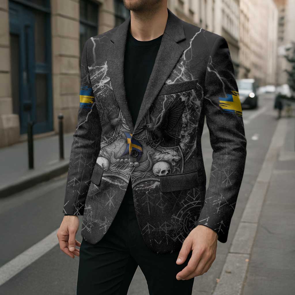 Personalized Sweden Viking Blazer Odin's Raven Legacy - Wonder Print Shop