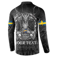 Personalized Sweden Viking Button Sweatshirt Odin's Raven Legacy - Wonder Print Shop