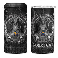 Personalized Sweden Viking 4 in 1 Can Cooler Tumbler Odin's Raven Legacy - Wonder Print Shop