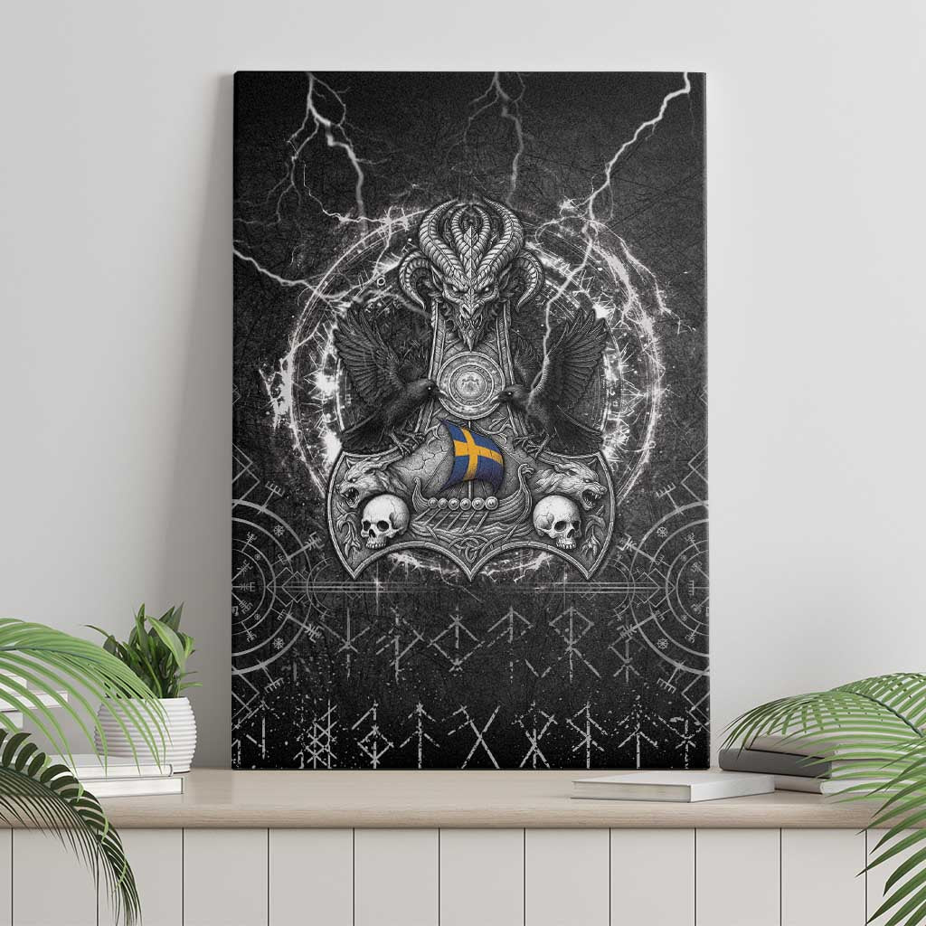Sweden Viking Canvas Wall Art Odin's Raven Legacy - Wonder Print Shop
