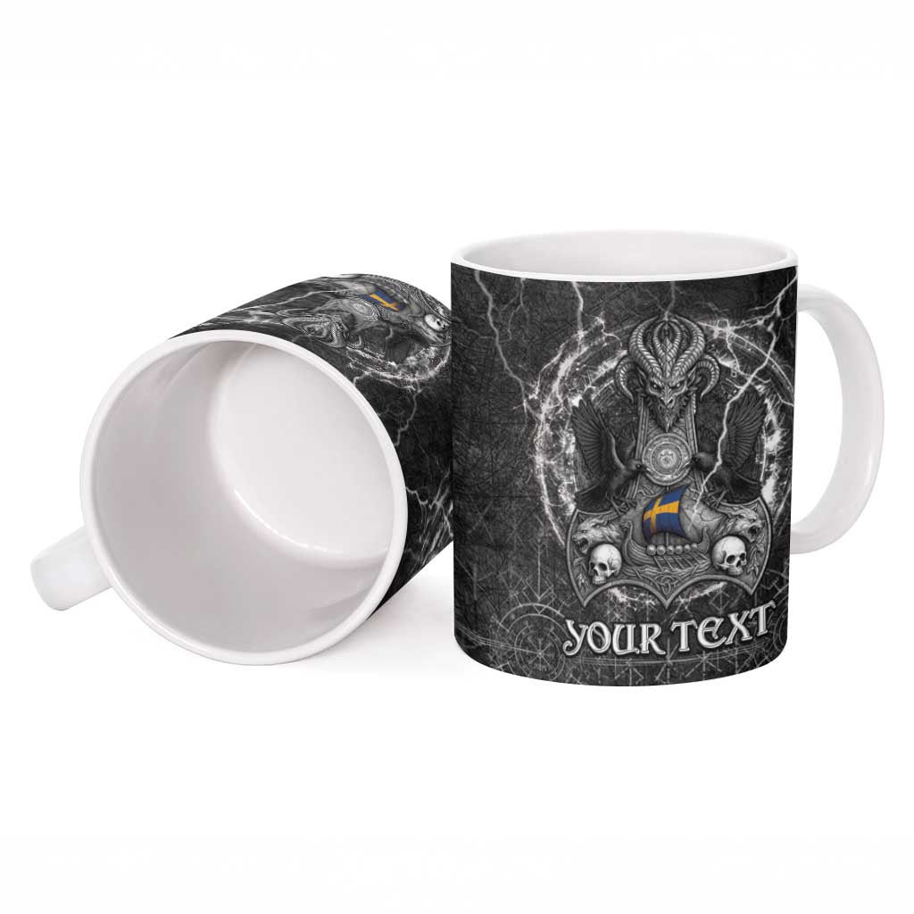 Personalized Sweden Viking Ceramic Mug Odin's Raven Legacy - Wonder Print Shop