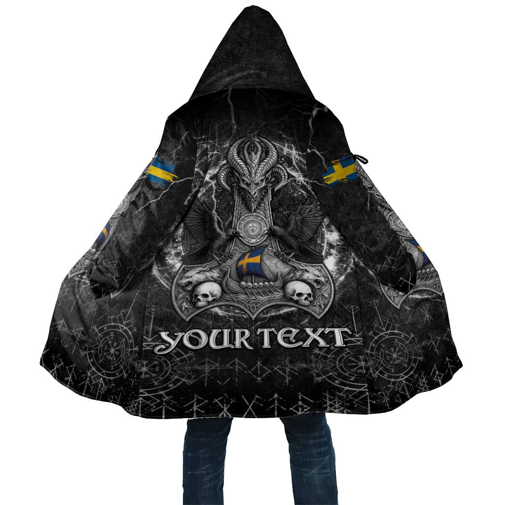 Personalized Sweden Viking Cloak Odin's Raven Legacy - Wonder Print Shop