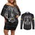 Personalized Sweden Viking Couples Matching Off Shoulder Short Dress and Long Sleeve Button Shirt Odin's Raven Legacy - Wonder Print Shop