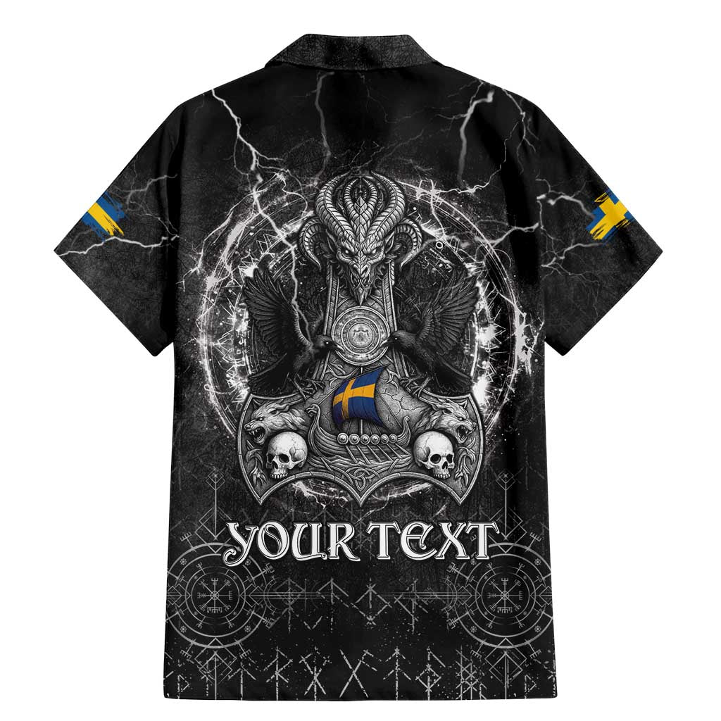 Personalized Sweden Viking Family Matching Mermaid Dress and Hawaiian Shirt Odin's Raven Legacy - Wonder Print Shop