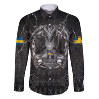 Personalized Sweden Viking Family Matching Off The Shoulder Long Sleeve Dress and Hawaiian Shirt Odin's Raven Legacy - Wonder Print Shop