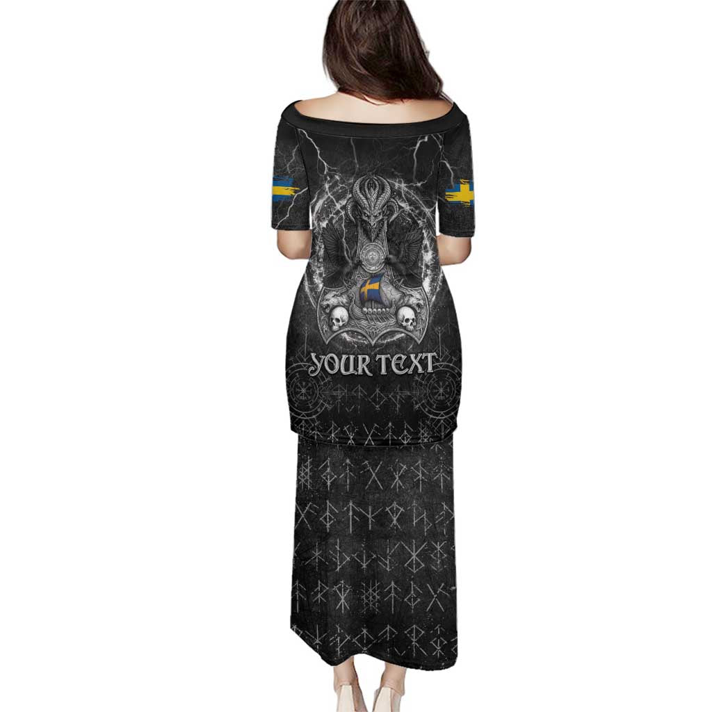 Personalized Sweden Viking Family Matching Puletasi and Hawaiian Shirt Odin's Raven Legacy - Wonder Print Shop