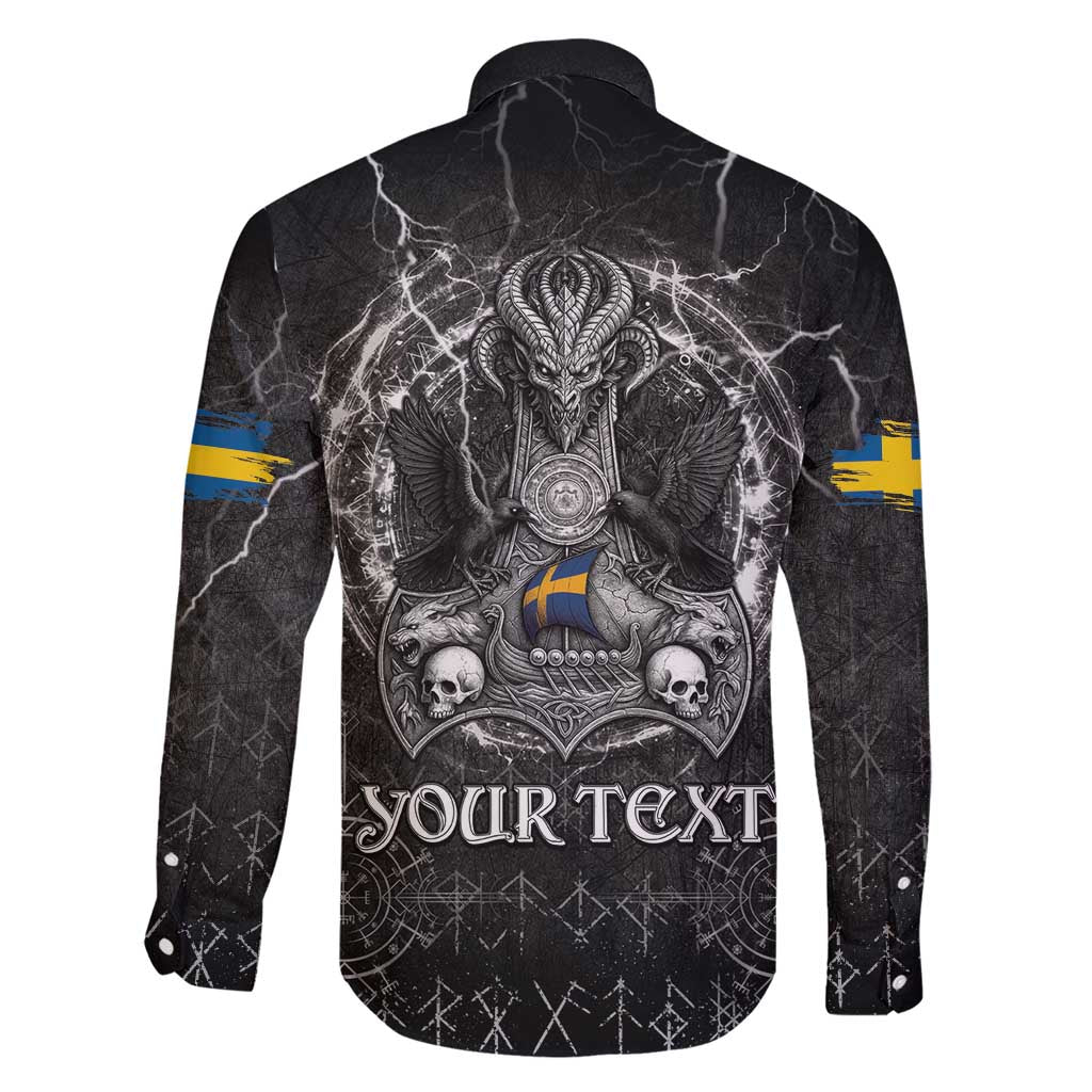 Personalized Sweden Viking Family Matching Short Sleeve Bodycon Dress and Hawaiian Shirt Odin's Raven Legacy - Wonder Print Shop