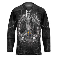 Personalized Sweden Viking Hockey Jersey Odin's Raven Legacy - Wonder Print Shop