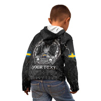 Personalized Sweden Viking Kid Hoodie Odin's Raven Legacy - Wonder Print Shop