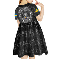 Personalized Sweden Viking Kid Short Sleeve Dress Odin's Raven Legacy - Wonder Print Shop
