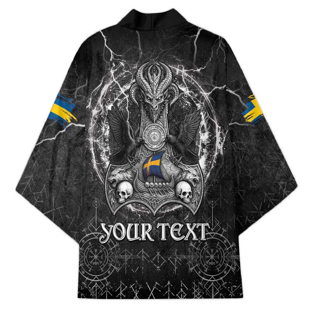 Personalized Sweden Viking Kimono Odin's Raven Legacy - Wonder Print Shop