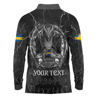 Personalized Sweden Viking Long Sleeve Polo Shirt Odin's Raven Legacy - Wonder Print Shop