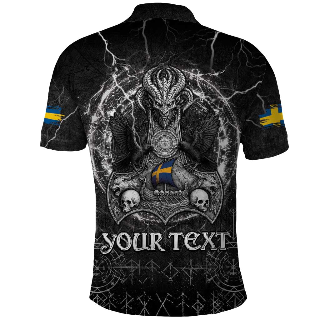 Personalized Sweden Viking Polo Shirt Odin's Raven Legacy - Wonder Print Shop
