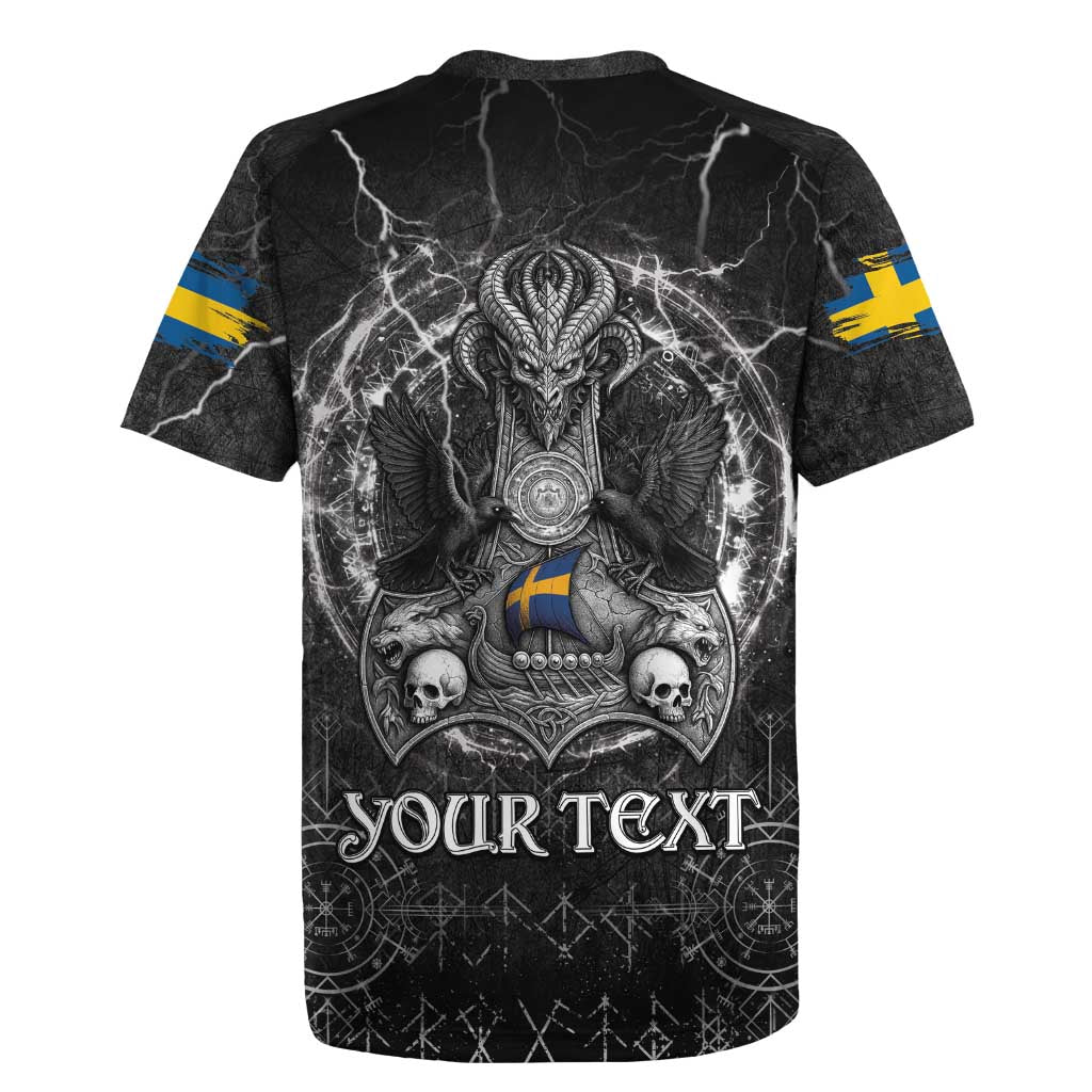 Personalized Sweden Viking Rugby Jersey Odin's Raven Legacy - Wonder Print Shop