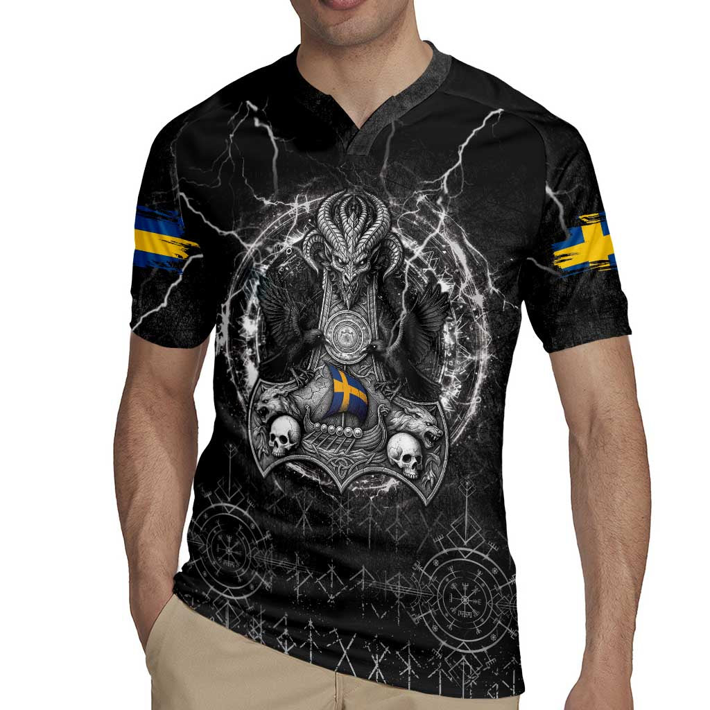 Personalized Sweden Viking Rugby Jersey Odin's Raven Legacy - Wonder Print Shop
