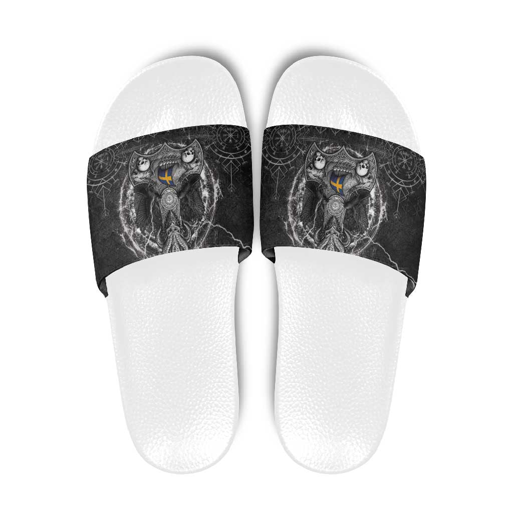 Sweden Viking Slide Sandals Odin's Raven Legacy - Wonder Print Shop