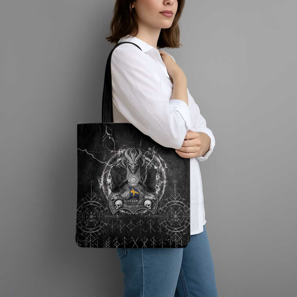 Sweden Viking Tote Bag Odin's Raven Legacy - Wonder Print Shop
