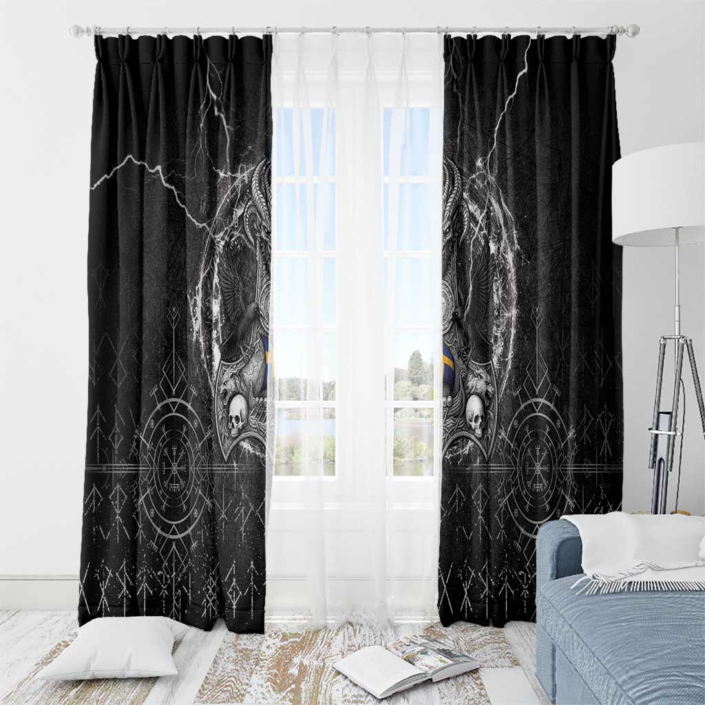 Sweden Viking Window Curtain Odin's Raven Legacy - Wonder Print Shop