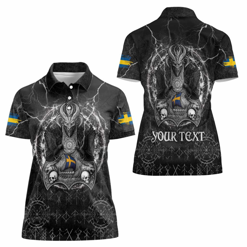 Personalized Sweden Viking Women Polo Shirt Odin's Raven Legacy - Wonder Print Shop