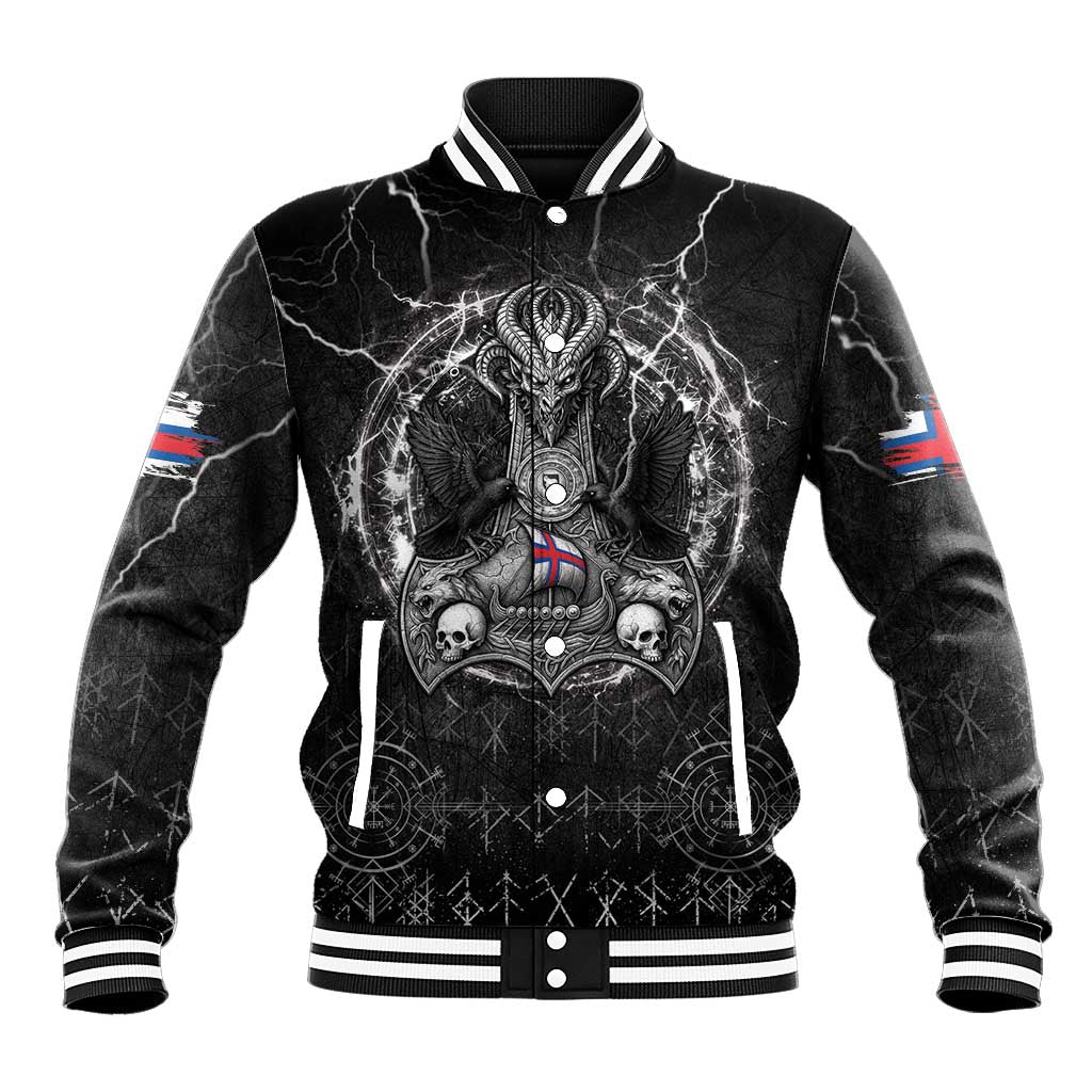 Personalized Faroe Islands Viking Baseball Jacket Odin's Raven Legacy - Wonder Print Shop