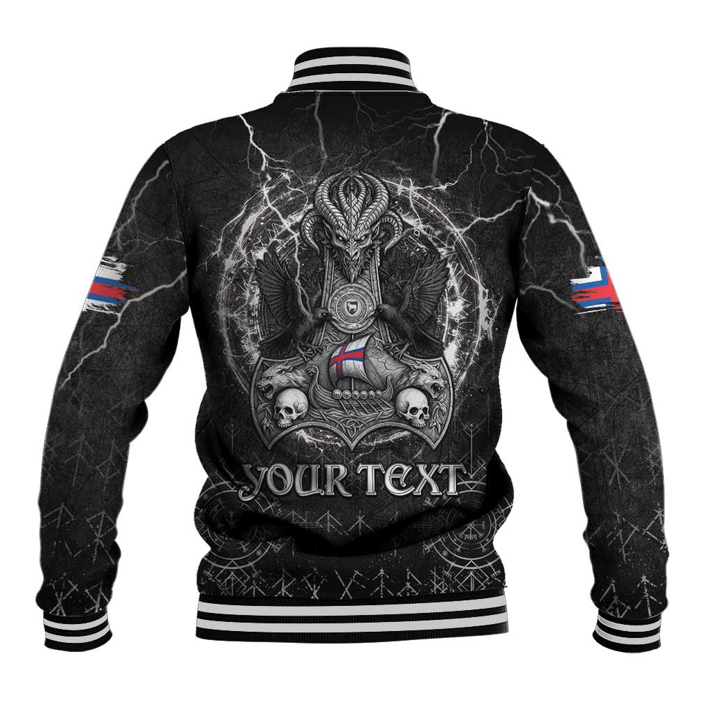 Personalized Faroe Islands Viking Baseball Jacket Odin's Raven Legacy - Wonder Print Shop