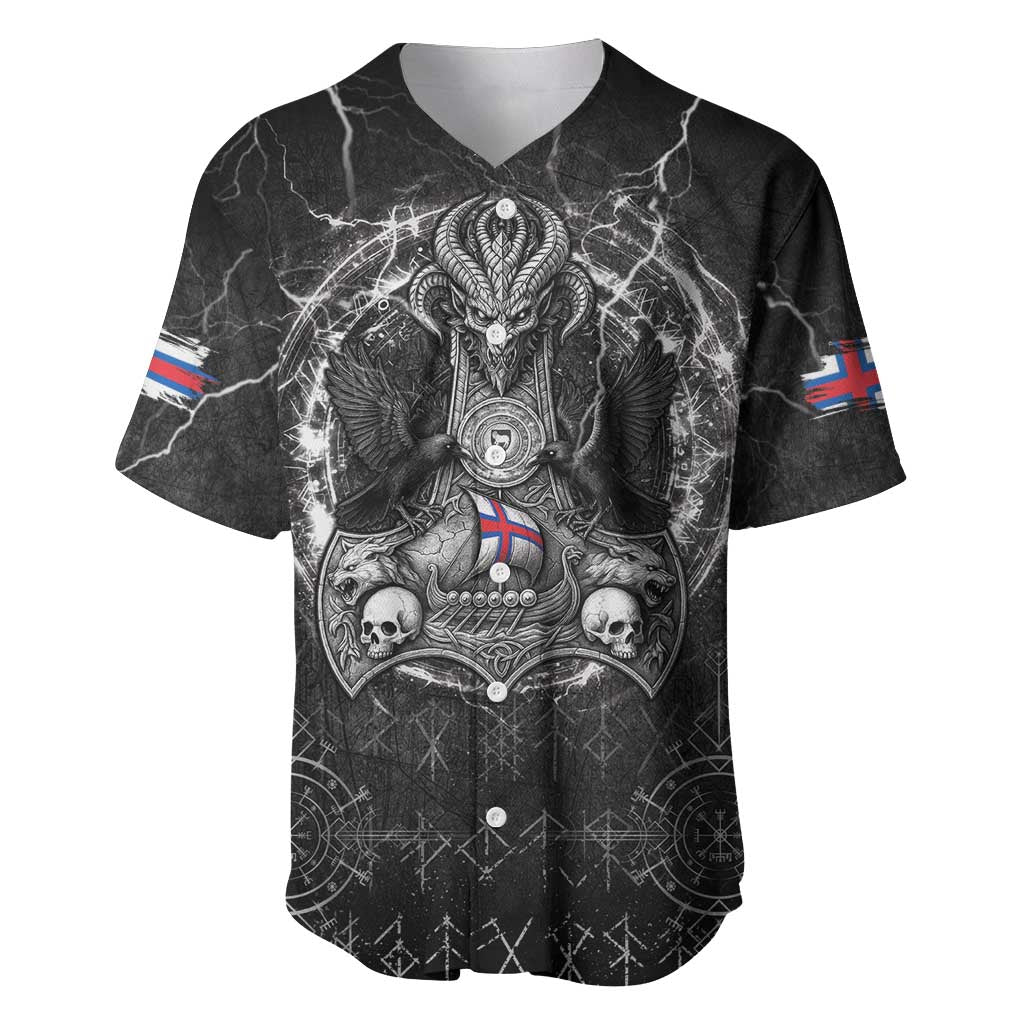 Personalized Faroe Islands Viking Baseball Jersey Odin's Raven Legacy - Wonder Print Shop