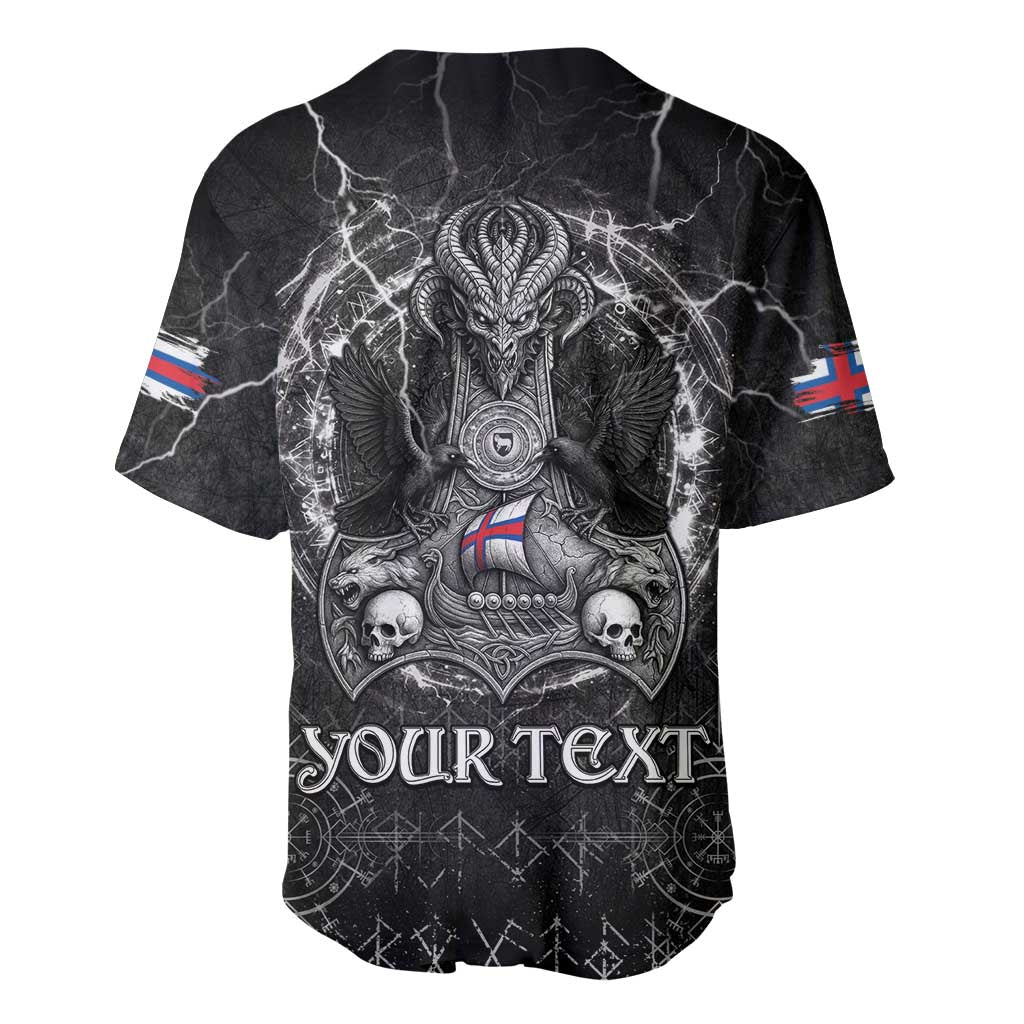 Personalized Faroe Islands Viking Baseball Jersey Odin's Raven Legacy - Wonder Print Shop