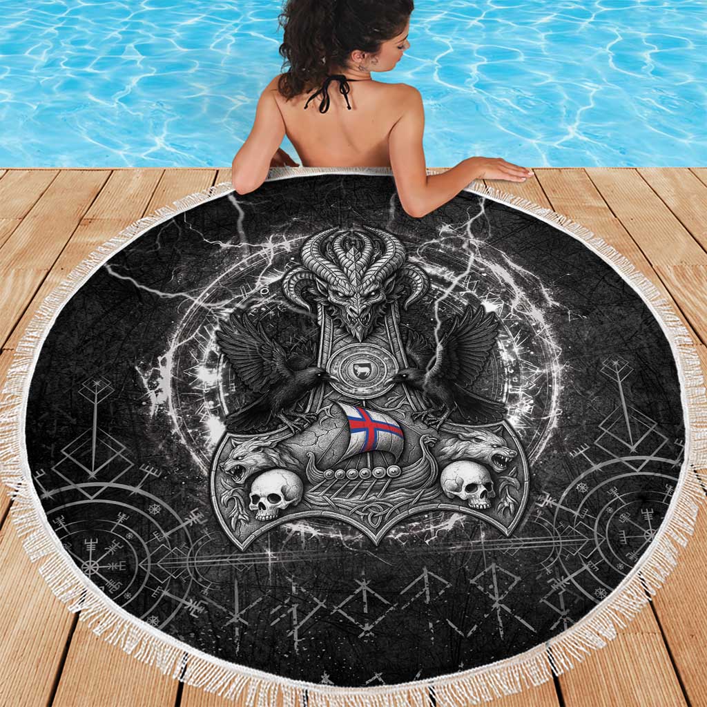 Faroe Islands Viking Beach Blanket Odin's Raven Legacy - Wonder Print Shop