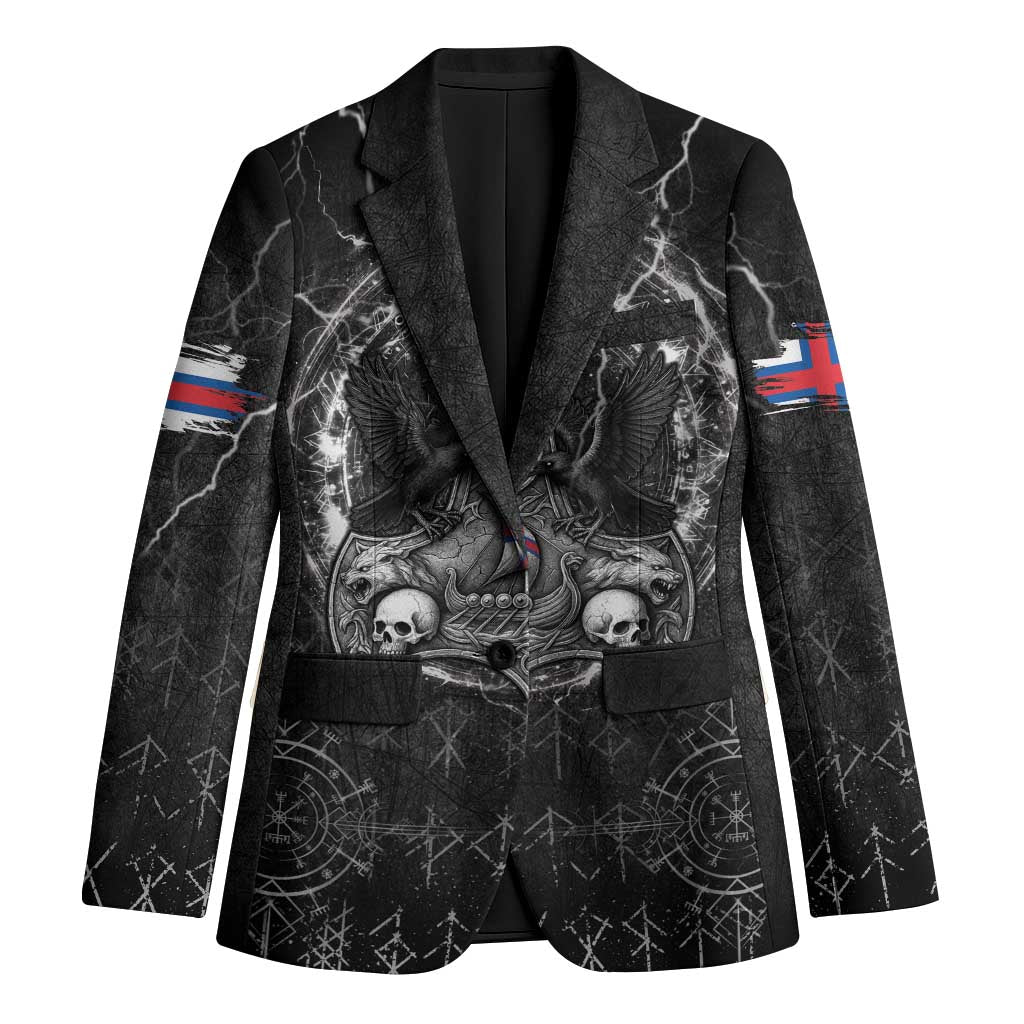 Personalized Faroe Islands Viking Blazer Odin's Raven Legacy - Wonder Print Shop