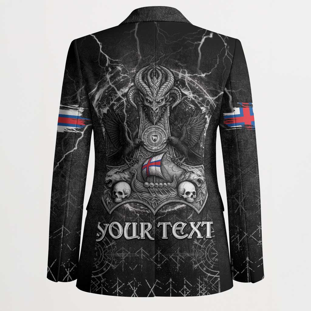 Personalized Faroe Islands Viking Blazer Odin's Raven Legacy - Wonder Print Shop
