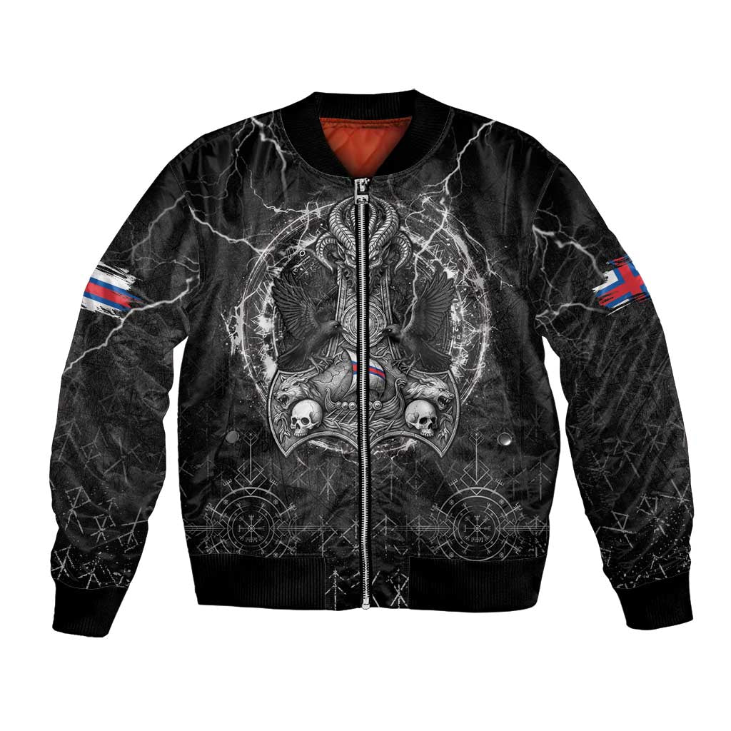 Personalized Faroe Islands Viking Bomber Jacket Odin's Raven Legacy - Wonder Print Shop