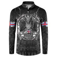 Personalized Faroe Islands Viking Button Sweatshirt Odin's Raven Legacy - Wonder Print Shop