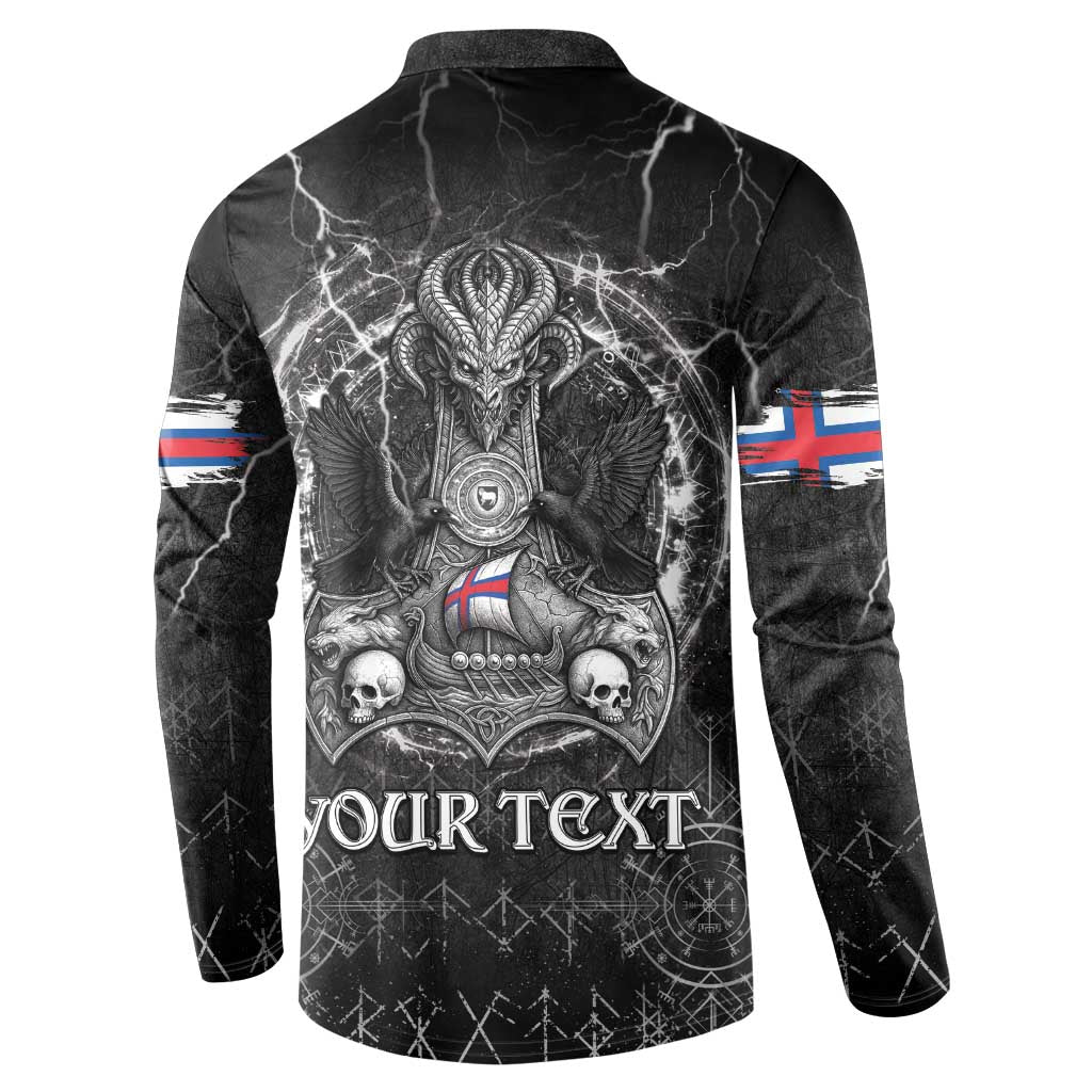 Personalized Faroe Islands Viking Button Sweatshirt Odin's Raven Legacy - Wonder Print Shop