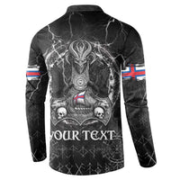 Personalized Faroe Islands Viking Button Sweatshirt Odin's Raven Legacy - Wonder Print Shop