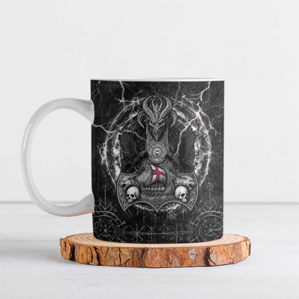 Personalized Faroe Islands Viking Ceramic Mug Odin's Raven Legacy - Wonder Print Shop