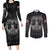 Personalized Faroe Islands Viking Couples Matching Long Sleeve Bodycon Dress and Long Sleeve Button Shirt Odin's Raven Legacy - Wonder Print Shop