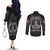 Personalized Faroe Islands Viking Couples Matching Off The Shoulder Long Sleeve Dress and Long Sleeve Button Shirt Odin's Raven Legacy - Wonder Print Shop