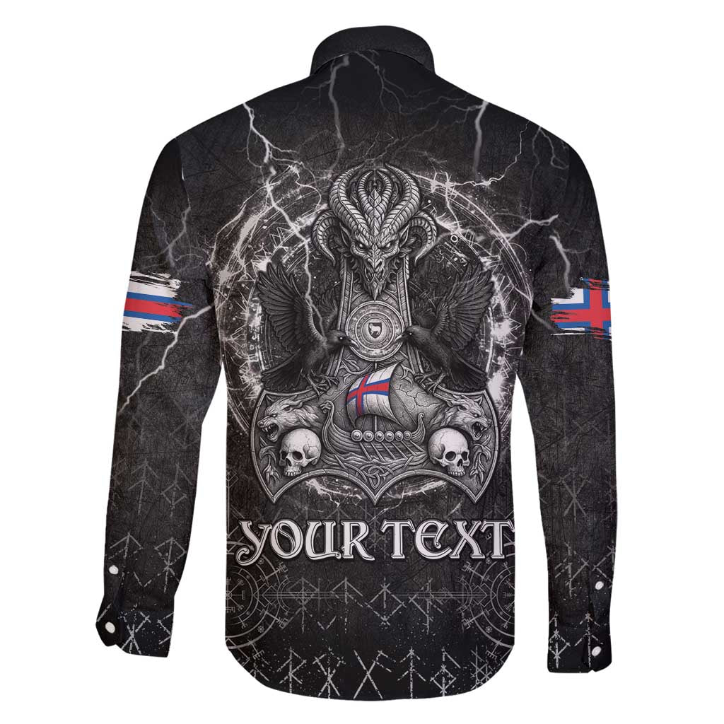 Personalized Faroe Islands Viking Family Matching Long Sleeve Bodycon Dress and Hawaiian Shirt Odin's Raven Legacy - Wonder Print Shop