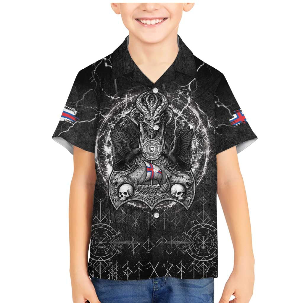 Personalized Faroe Islands Viking Family Matching Mermaid Dress and Hawaiian Shirt Odin's Raven Legacy - Wonder Print Shop