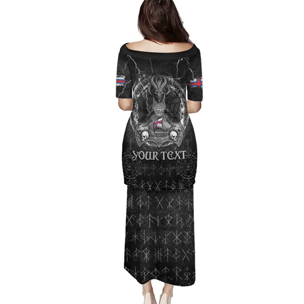 Personalized Faroe Islands Viking Family Matching Puletasi and Hawaiian Shirt Odin's Raven Legacy - Wonder Print Shop