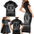 Personalized Faroe Islands Viking Family Matching Short Sleeve Bodycon Dress and Hawaiian Shirt Odin's Raven Legacy - Wonder Print Shop