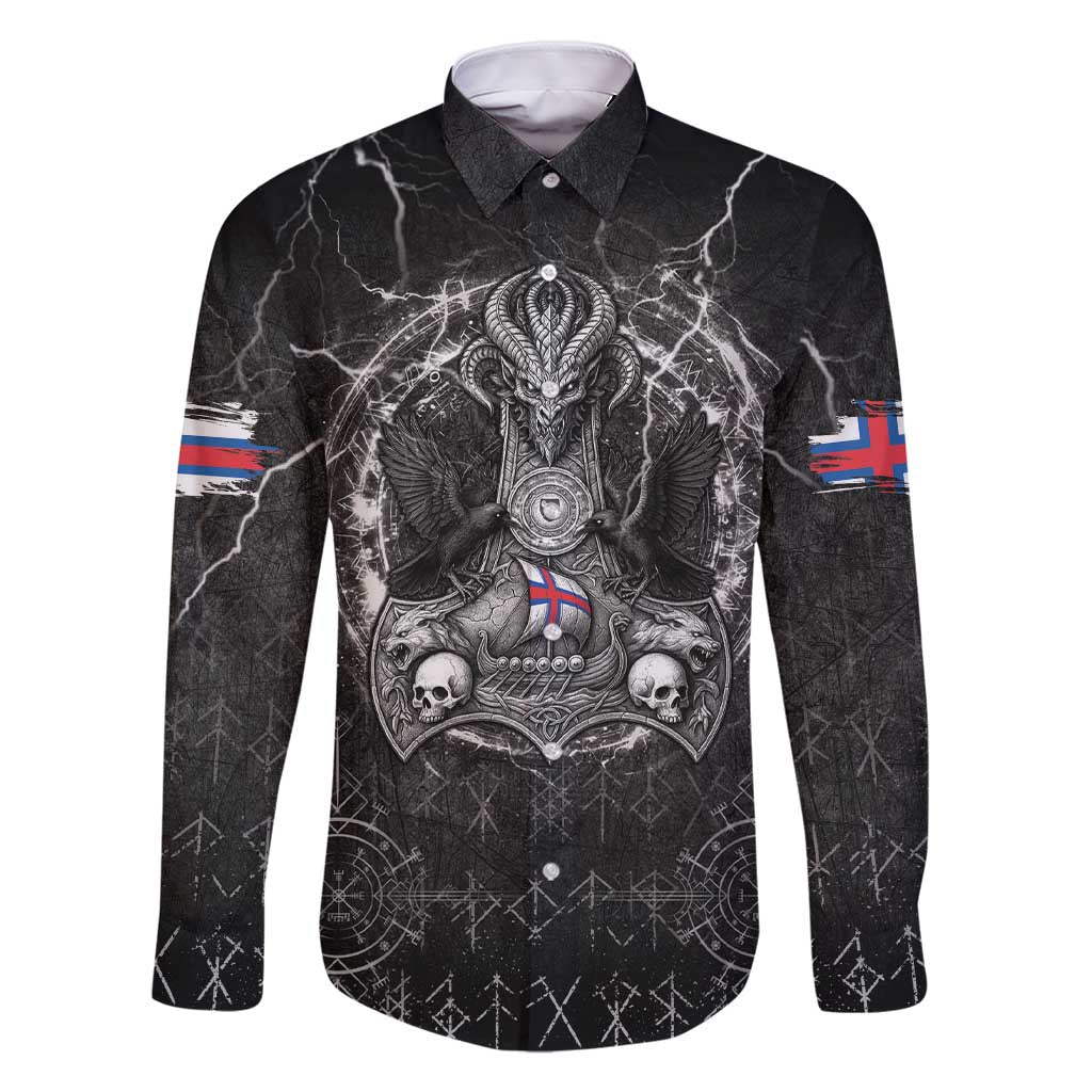 Personalized Faroe Islands Viking Family Matching Short Sleeve Bodycon Dress and Hawaiian Shirt Odin's Raven Legacy - Wonder Print Shop