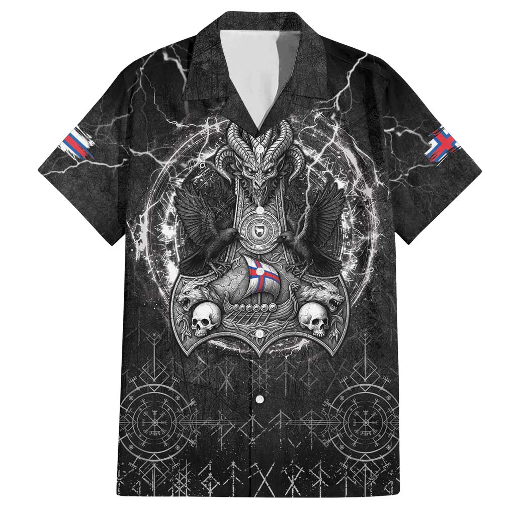 Personalized Faroe Islands Viking Family Matching Summer Maxi Dress and Hawaiian Shirt Odin's Raven Legacy - Wonder Print Shop